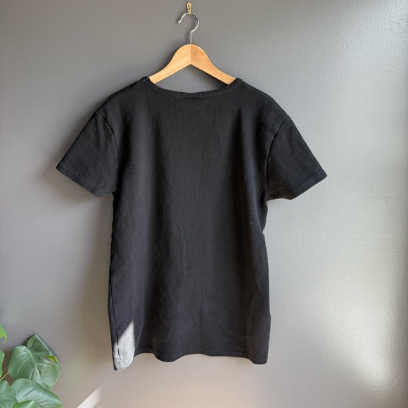 Edge Mens Short Sleeve Black Crew Neck Thermal Tee with Front Pocket Size XL - Picture 2 of 5